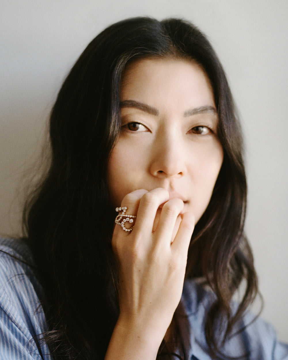Julia wearing Ensemble J and C rings
