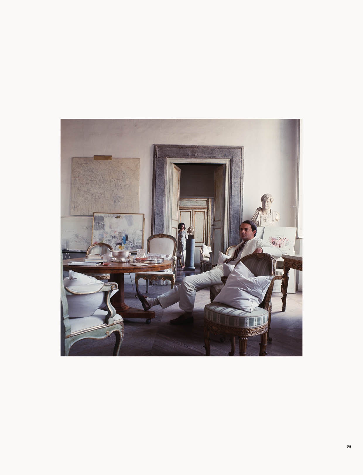 Photography of Cy Twombly at home in Rome, taken by Horst P. Horst for American Vogue in the 1960s