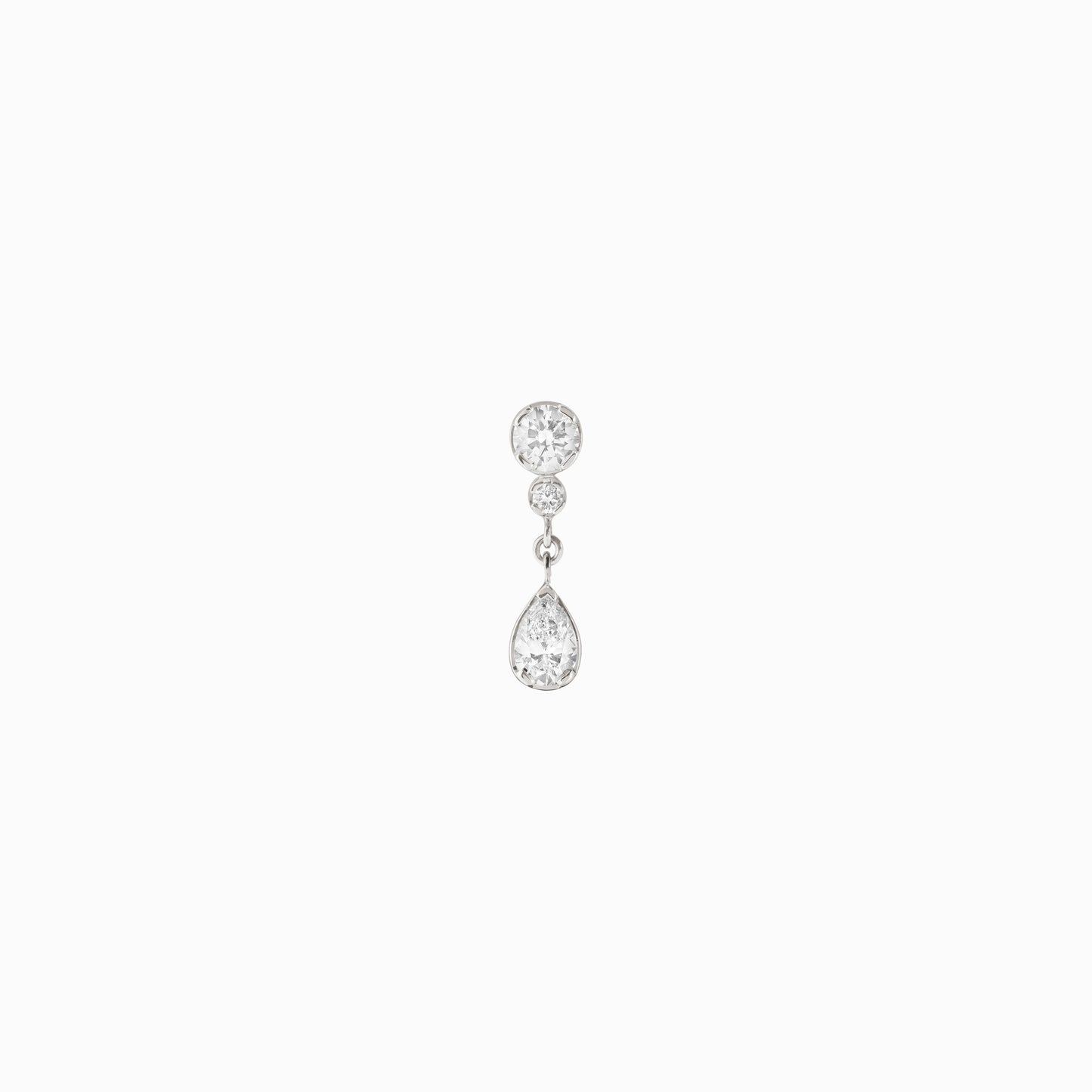 Goutte Blanc white gold earring