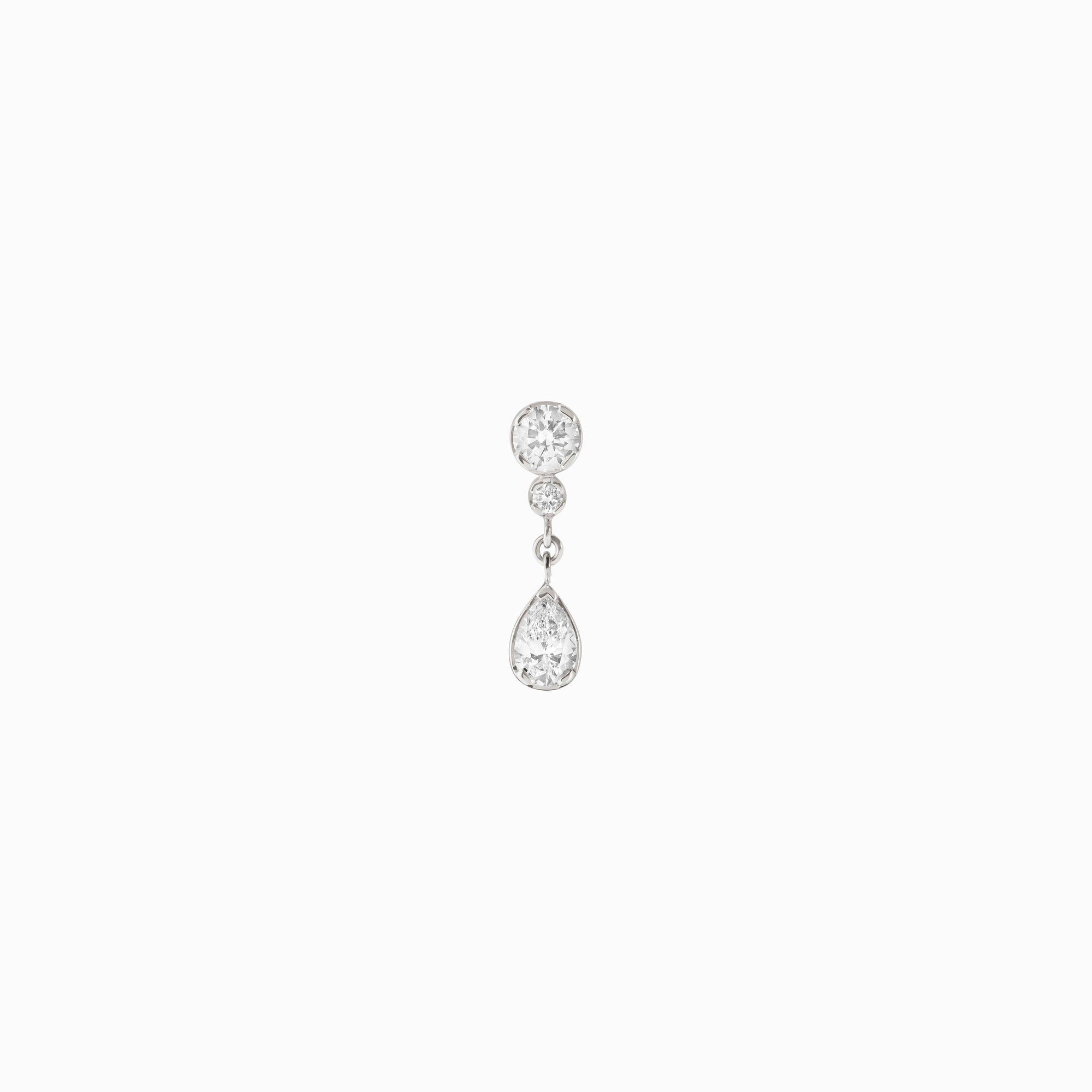 Goutte Blanc white gold earring